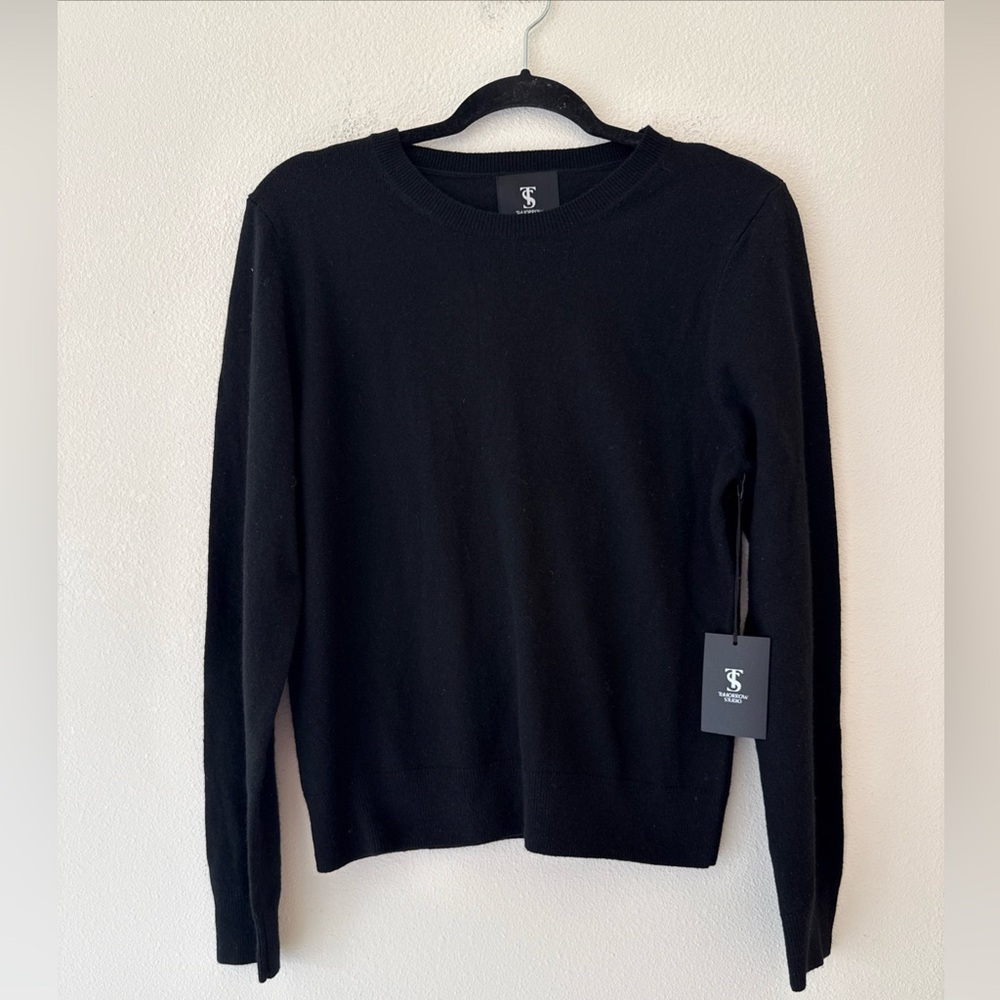 Nwt tomorrow studio black cashmere blend pullover sweater small
